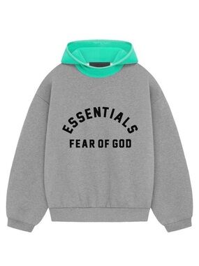 Fear of God Essentials Gray Sweatshirt with Mint Accent